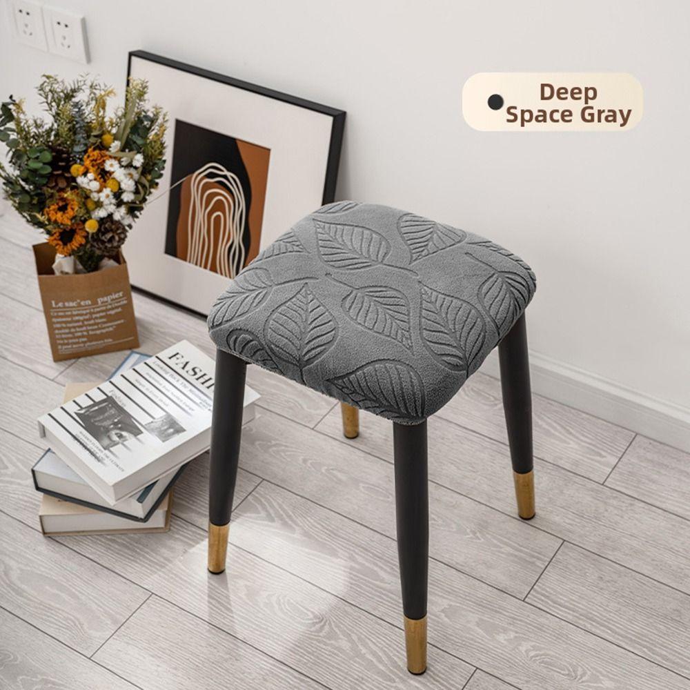 Solid Color Chair Seat Cover Waterproof Stool Cover Stretch Seat Covers  for Square Chairs