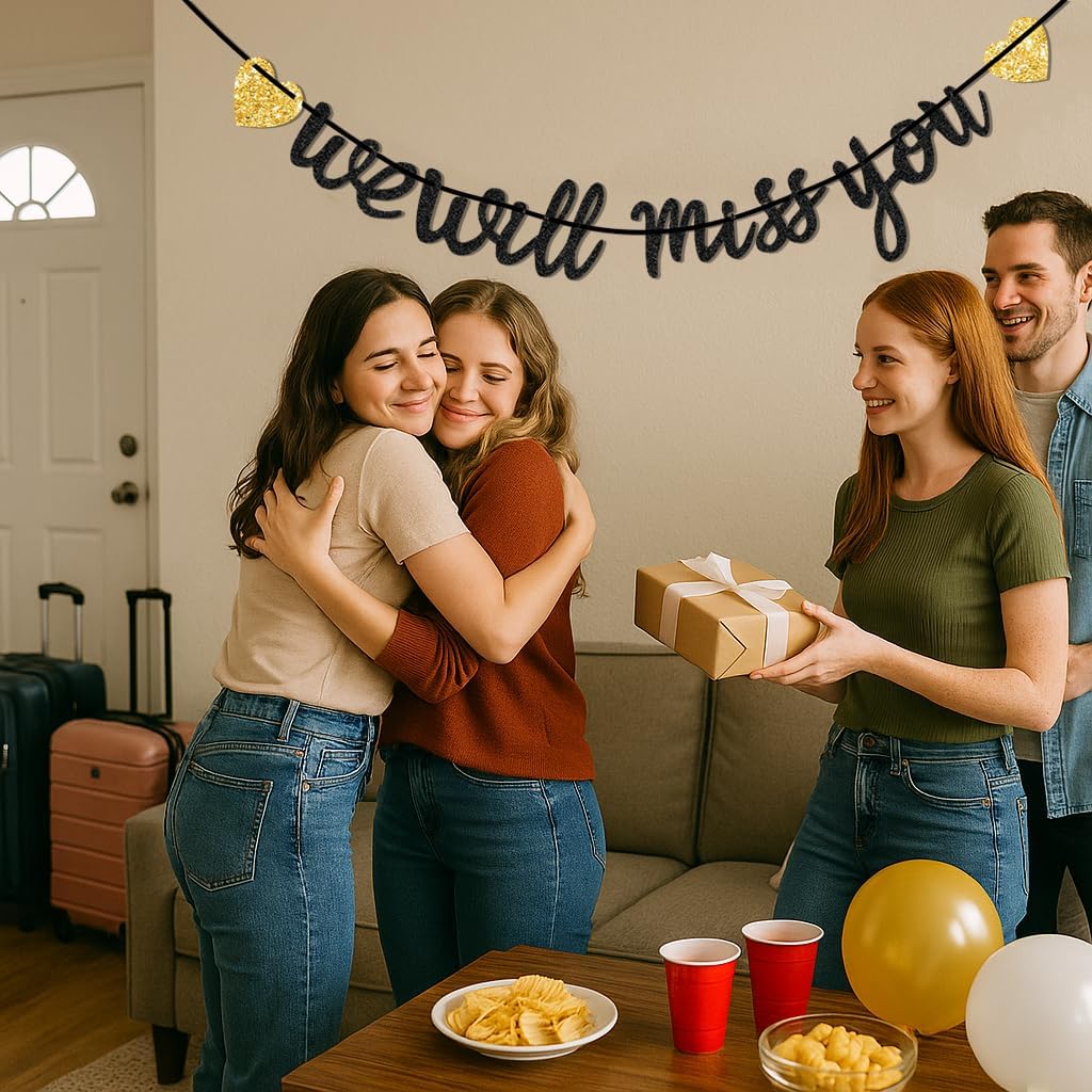 We Will Miss You Banner for Retirement Party Decorations – Going Away Party Decor for Coworker, College Send Off, Goodbye Banner, Farewell Sign,