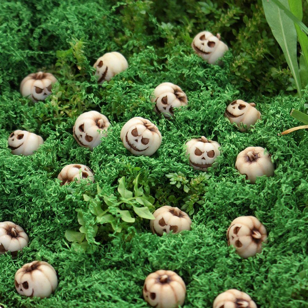 20pcs Resin Halloween Pumpkin Decoration Reusable Funny Mini Fake Simulation Pumpkin Scary Creative Halloween Ornaments