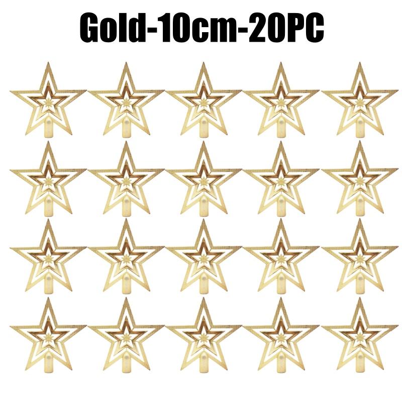 Christmas Tree Topper Star Shiny Glitter Ornament for Xmas Tree Decorations Hanging Pendant Home Holiday Party Supplies