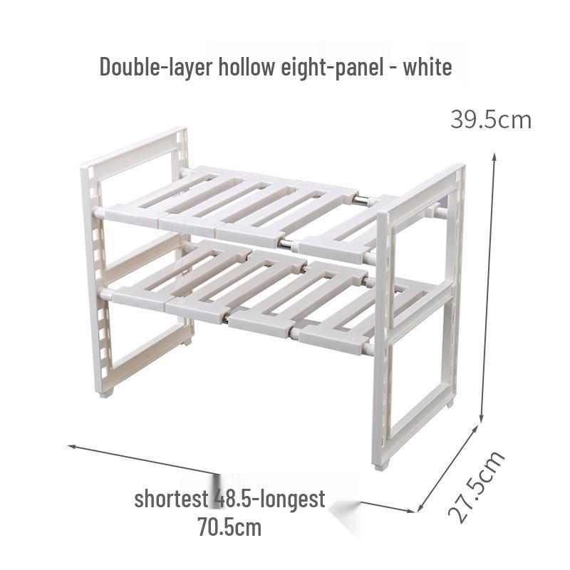 Retractable Stainless Steel Under-Sink Organizer with Pull-Out Drawer