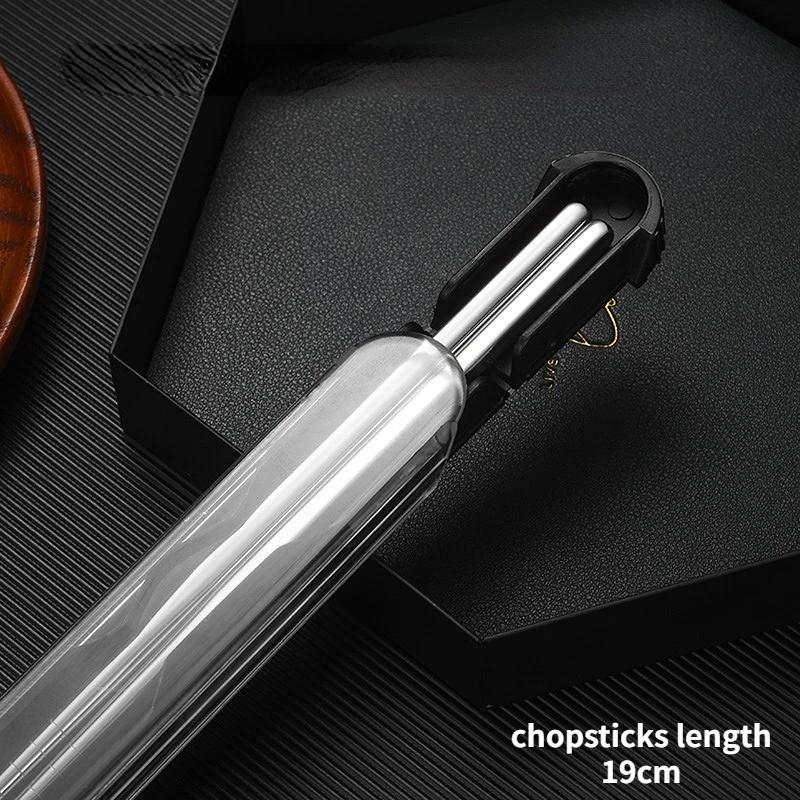 

304 Stainless Steel Chopstick Lunch Tableware Travel Portable Chopsticks With Storage Box Holder Dinnerware Kitchen Accessories