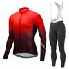 Mens Long Sleeve Cycling Jersey Set Breathable Quick Dry Bike Riding Sportswear