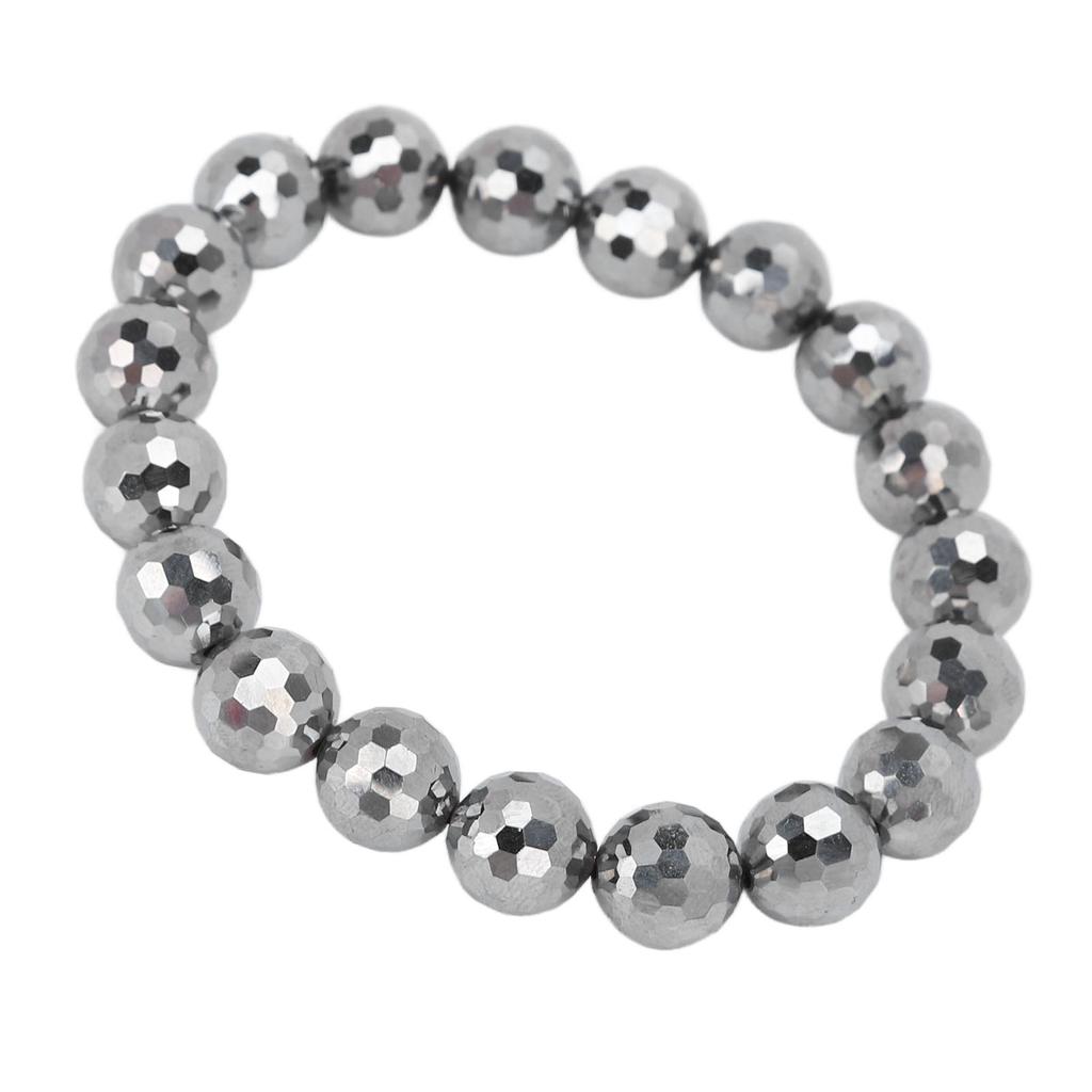 Bransoletka Terahertz Błyszczące fasetowane koraliki Modna bransoletka z kamieniem energetycznym dla kobiet mężczyzn