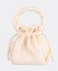 A By A Butter Cream Wrinkle Drawstring Handle Pouch