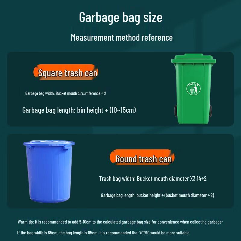 Jinghuisichuang Commercial & Hotel Flat-Mouth Garbage Bags