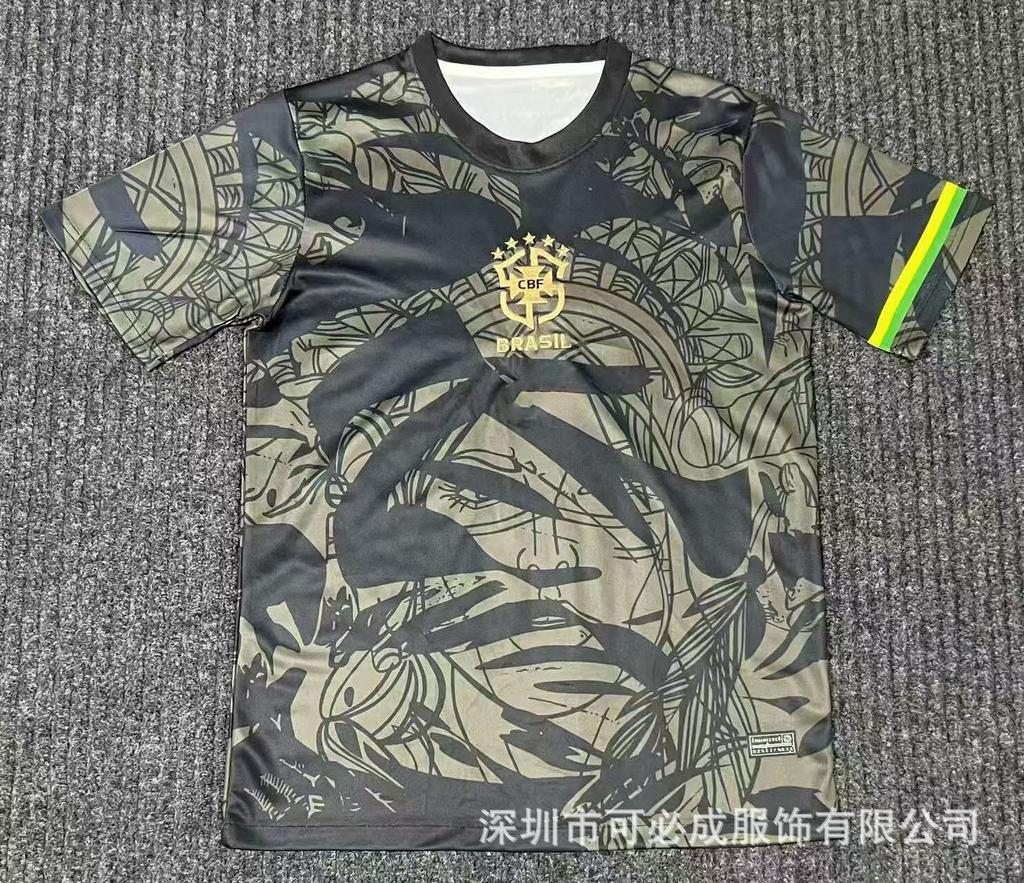 Großhandel und Einzelhandel Grenzüberschreitend Brasilien Nationalmannschaft Spezielles Gedenk-Kurzarm-Fußballtrikot Oberteil Kurzarm Fans