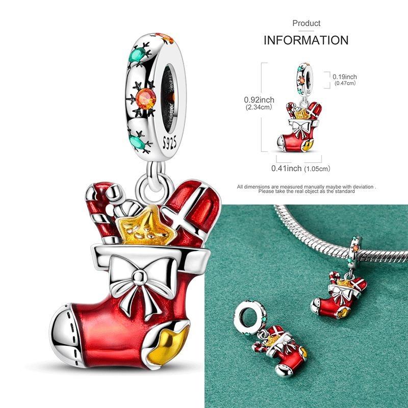 Copper Santa Claus Charms Bead Christmas House Dangle Pendant Fit Bangle Bracelet Necklace Diy Jewelry