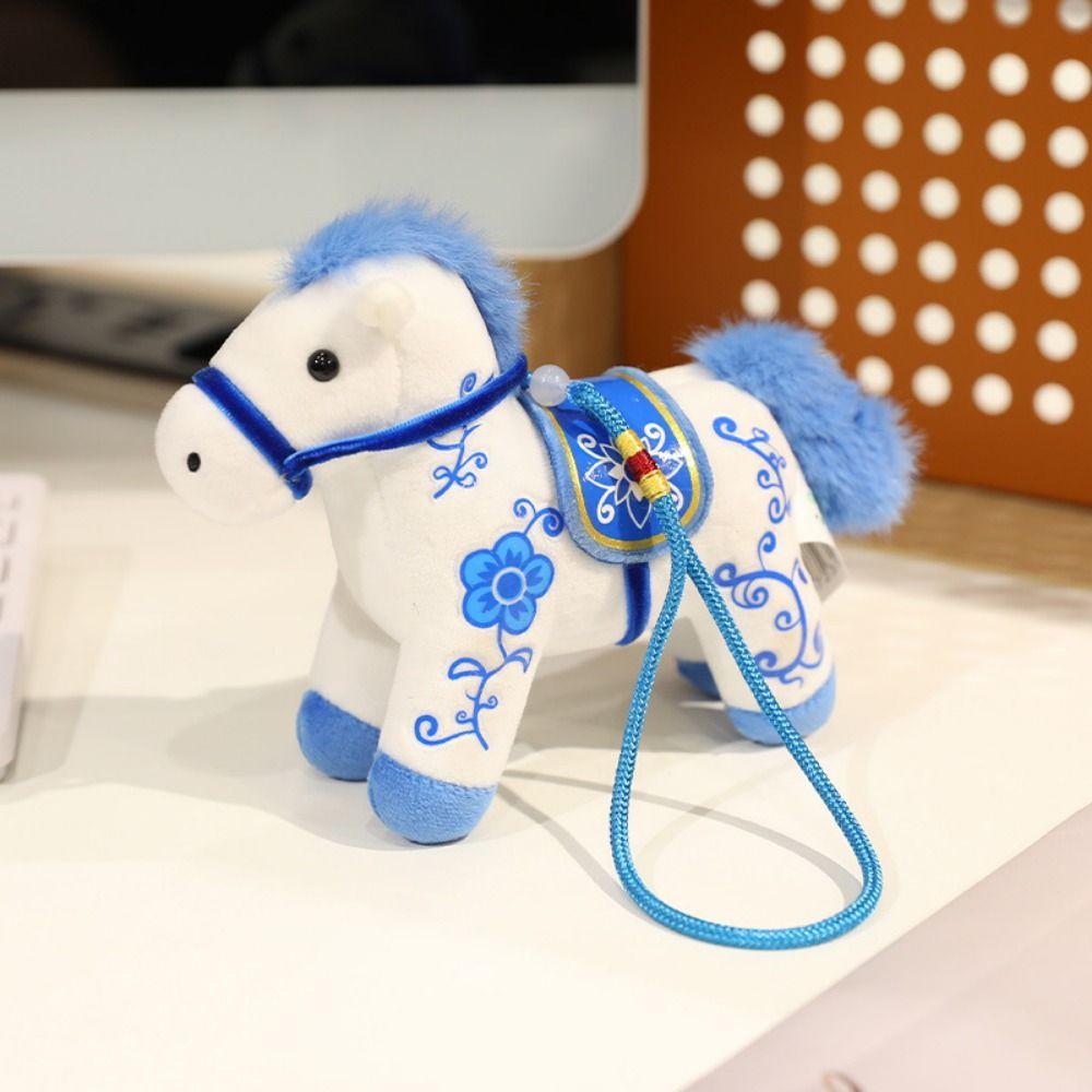Cute Stuffed Animal Horse Kawaii Zodiac Pony Figurine Plush Horse Doll Pendant Chinese Zodiac