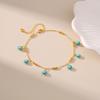 Vintage 18 Karat Vergoldetes Türkisches Auge Tropföl Knöchelarmband für Damen