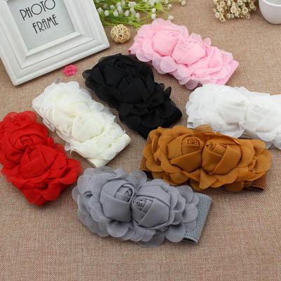Women's Versatile Double Flower Elastic Waist Belt – Korean Fashion Accessory