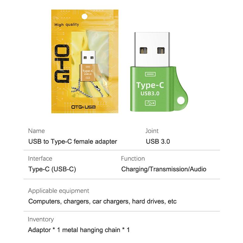 Datový kabel typu C na USB 3.0 samice-samec PD, adaptér, nabíječka na USB-C audio konverze, vhodný pro mobilní telefony, počítače