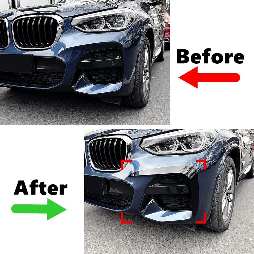 For BMW X3 X4 G01 G02 M Sport 2018 2019-2021 Front Bumper Splitter Fog Lamp Grill Spoiler Cover Air Vent Wind Knife Body Kits