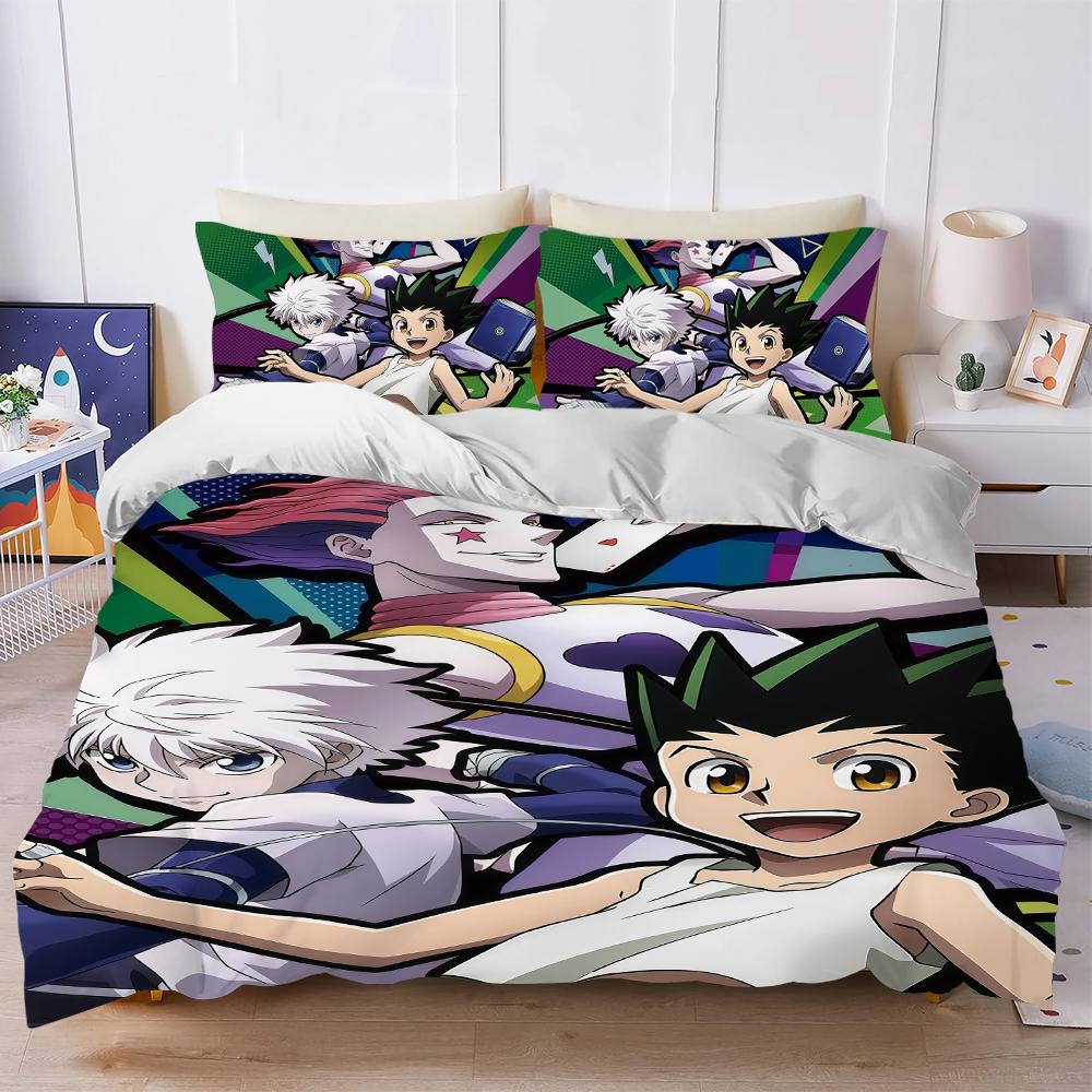 HUNTER X HUNTER Anime k Duvet Cover Set Soft Wash Bed 3 Piece Summer Comfortable Student Dormitory Home Baby Bedding Best seller