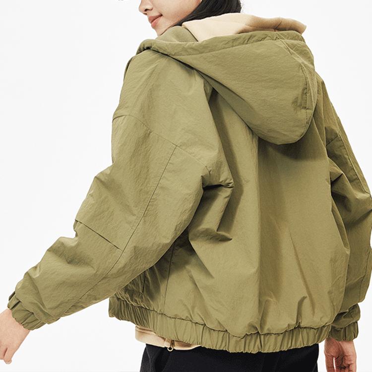New Balance Jackets Women's Army Green Hooded Moderate Other AWJ13319-OLG
