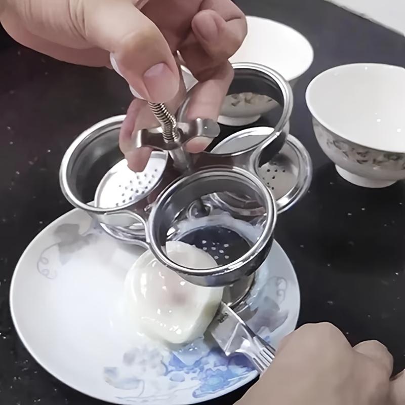 Hochleistungs-Eierkocher aus Edelstahl, Dampfgarer, Multifunktionaler Eierkocher mit 3 Fächern, Platzsparender Küchenorganizer für pochierte Eier