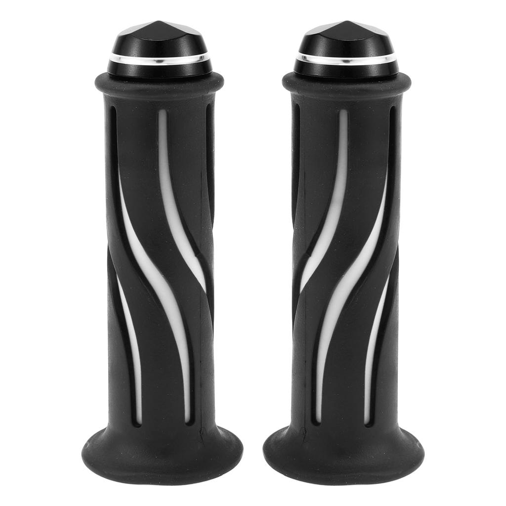 BULLSPANN Universal Motorcycle Hand Grip Cover Non-slip Aluminum Alloy Rubber Handlebar Grip Motorcycle Scooter White 1 Pair 22mm 24mm