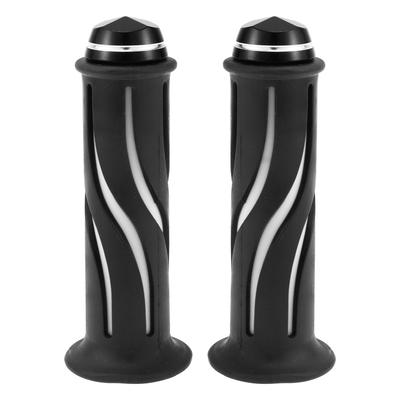 BULLSPANN Universal Motorcycle Hand Grip Cover Non-slip Aluminum Alloy Rubber Handlebar Grip Motorcycle Scooter White 1 Pair 22mm 24mm