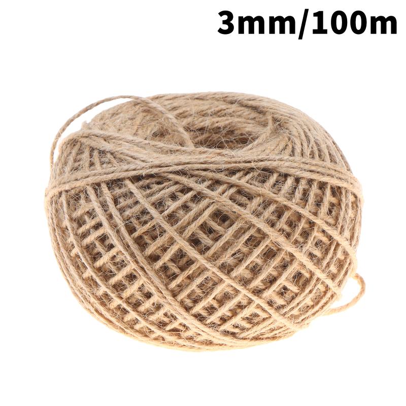 Durable Burlap Jute Rope 2-5mm Thick 1/200M Long Non-Toxic Twine for DIY Gift Wrapping Gardening Cat Tree Building