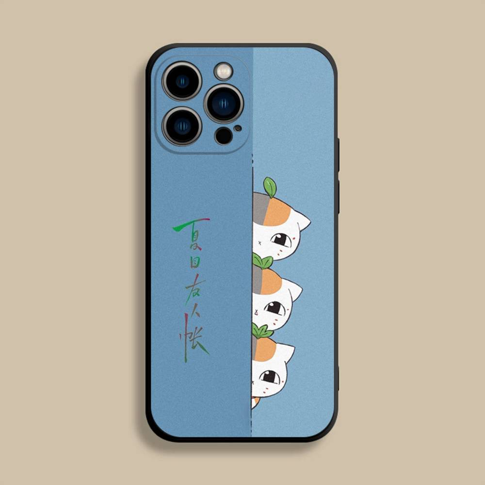 Sensei Natsume yuujinchou Nyanko Phone Case For iPhone 17,16,15,14,13,12,Pro,Max,Plus,E,SE4,Air,Mini Black Soft Cover iPhone17Promax