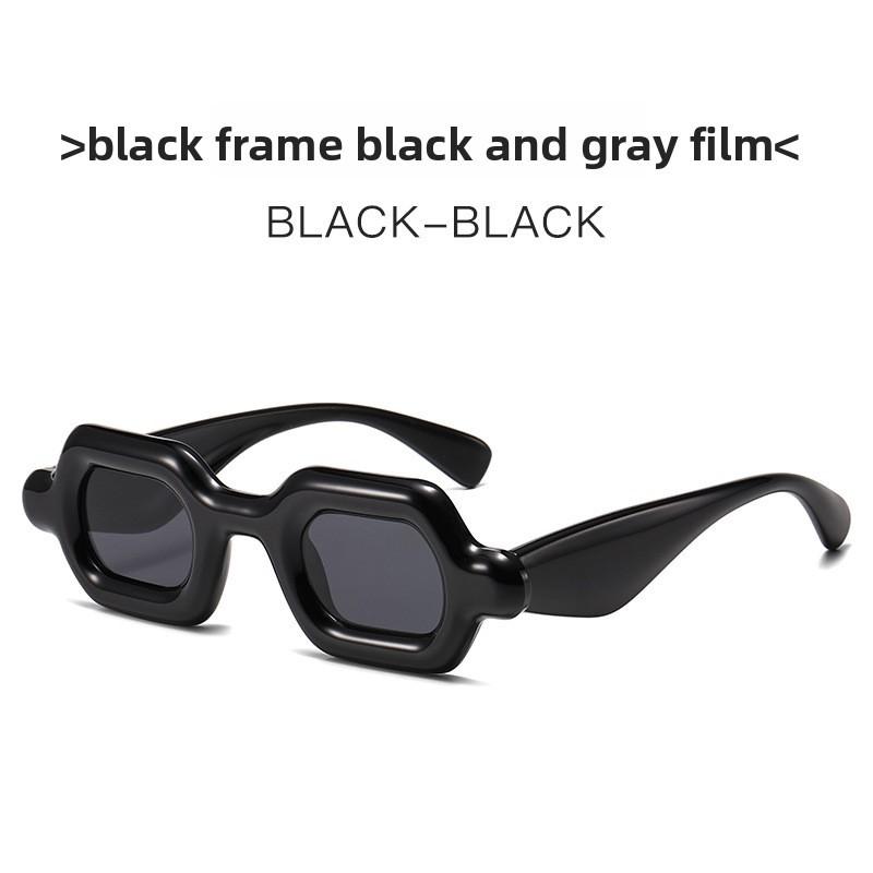 

Y2k Hiphop Style Sunglasses Pc Frame Blue Tinted Lenses For Trendy Streetwear чёрный