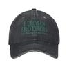 Unisex Lehman Brothers Risikostyringsavdeling Trykkhatt Vintage Distressert Denim Baseballcaps Justerbar
