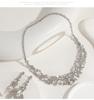 Crystal Necklace Earrings Jewelry Set Bridal Wedding Dress Versatile Jewelry