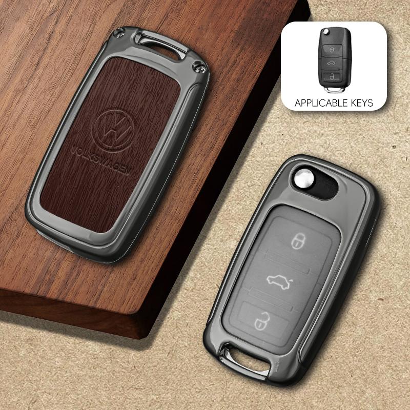 

For VOLKSWAGEN Zinc Alloy Car Key Case For Volkswagen Polo Tiguan Golf 4 5 Jetta Beetle Scirocco Passat VW Key Cover Protection