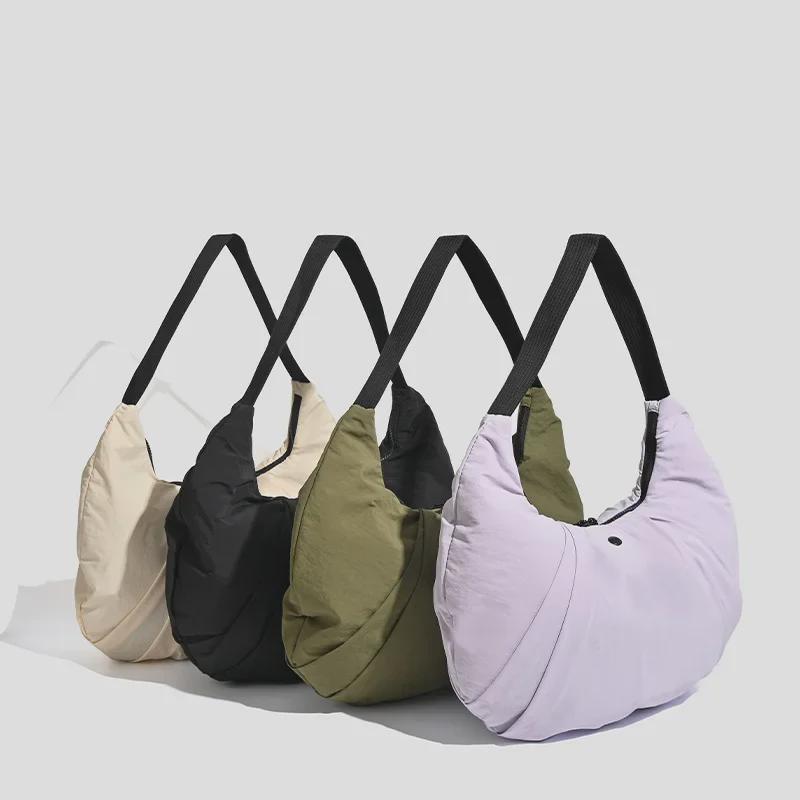 Versatile 2024 Ox Horn Crescent Yoga Bag: Lightweight, Large-Capacity Nylon Fitness & Travel Bag