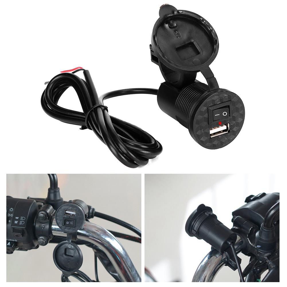 DC12V 24V Motorcycle USB Port Power Charger Socket Outlet with LED+Switch(DC12 24V )