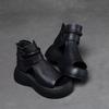 2025 Summer Hollow Short Boots Thick-soled High-heeled Heightened Lightweight Roman Cool Boots Outer Wear Fish Mouth Muffin Sandals Women's Models