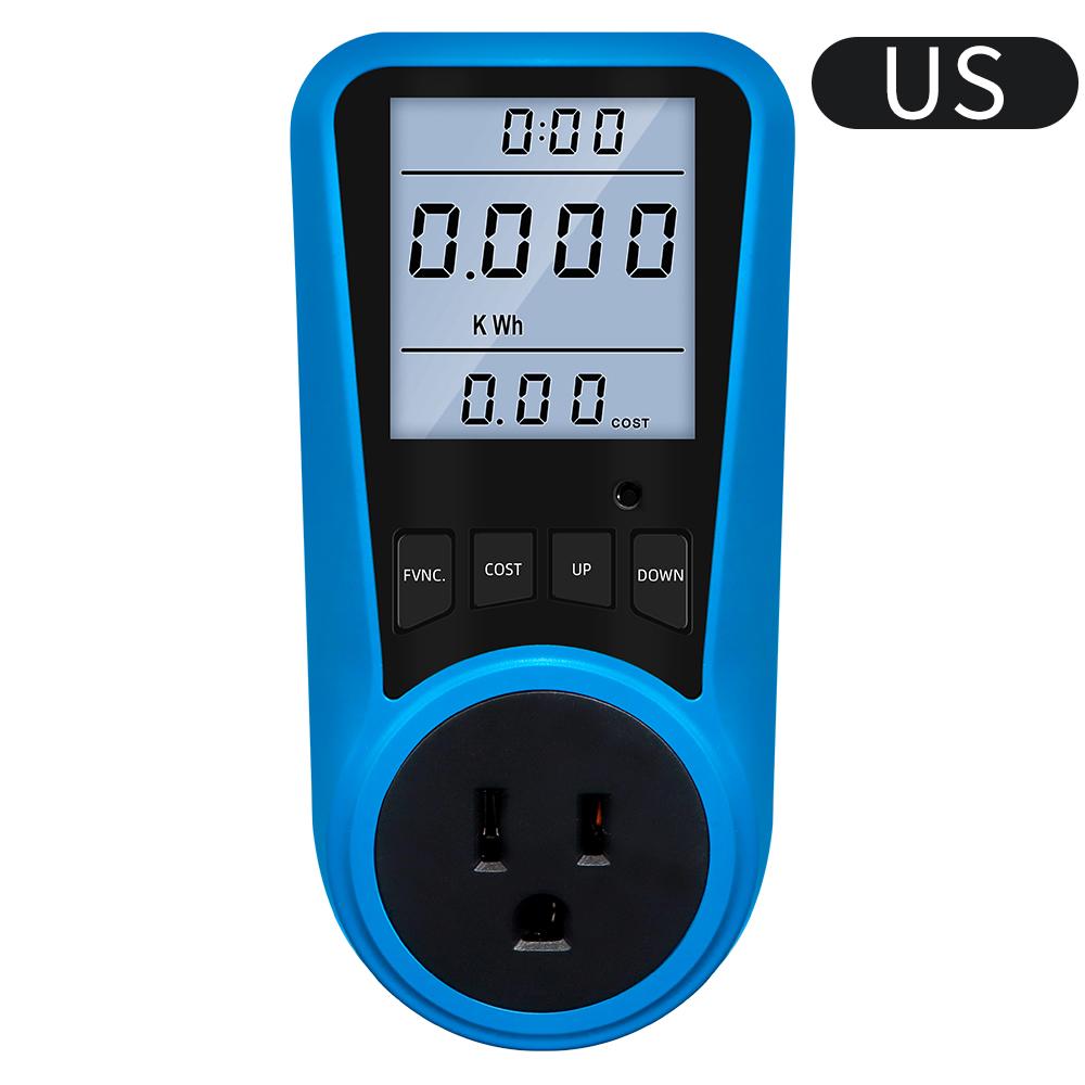 Digitaler Strommesser AC 230V Strommessgerät Voltmeter Zeit Watt Leistung Energie Tester 50Hz Steckdosenanalysator EU US UK AU FR BR IT Stecker