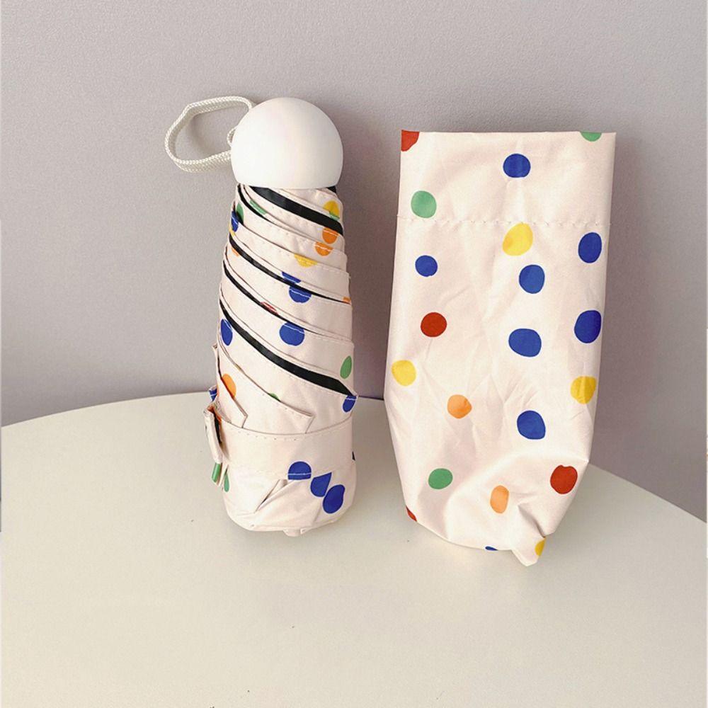 Vinyl Automatic Umbrella Windproof Polka Dot Umbrella Colorful Folding Umbrella  Outdoor