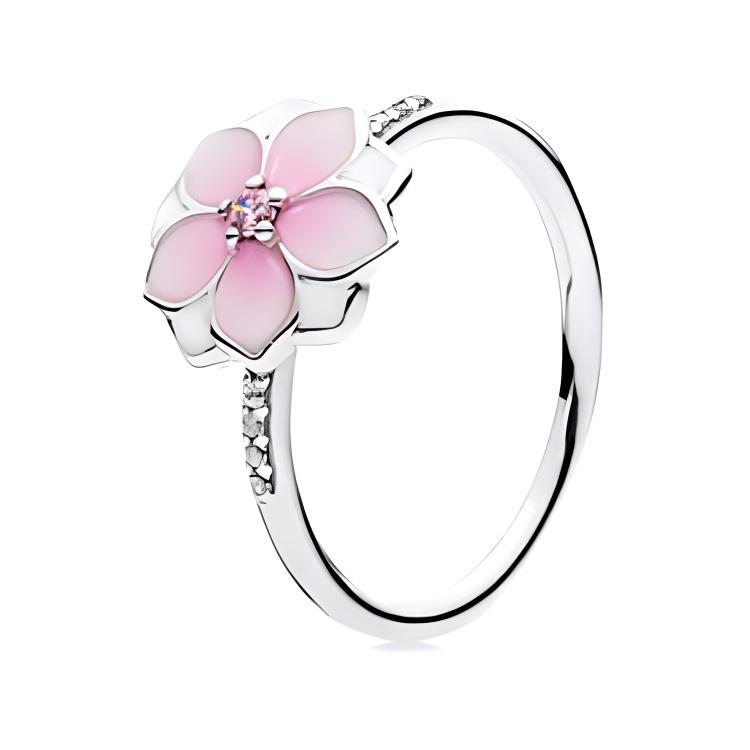 Pandora Mulan Flower Decorative Design 925 Silver Ring Women rings 191026PCZ Box,52