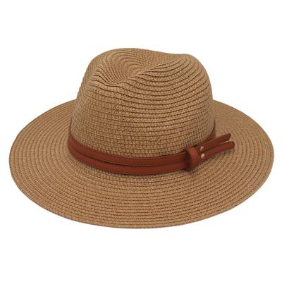 Spring And Summer Panama Hat Yellow Belt Accessories Straw Top Hat Beach Breathable Casual Jazz Hat European And American Style Straw Hat