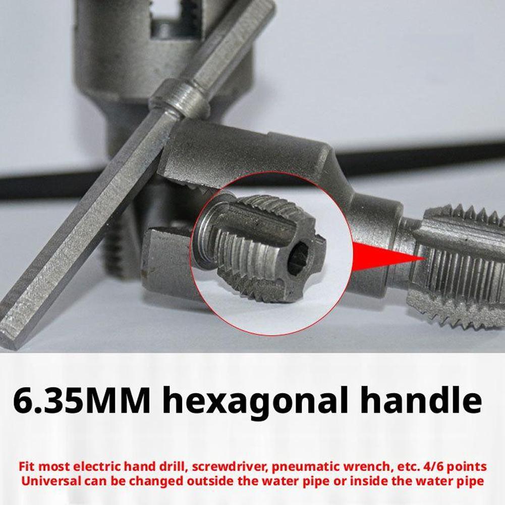N15 N20 Pipe Thread Cutting Tool Electric Drill Compatible PVC Pipe Threader Kit 1/2'' 3/4'' Internal External Rethreading Maker