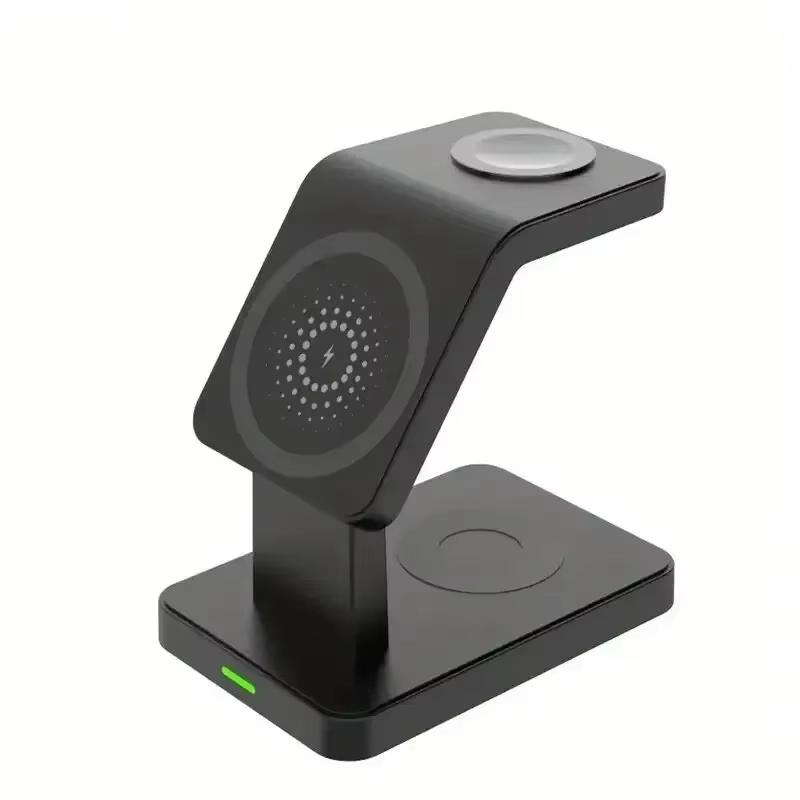 3 in 1 Magnetic Wireless Charger Stand for iPhone 16 15 14 13 Pro Max Apple Watch 1-9 AirPods Macsafe Fast Charging Station Dock