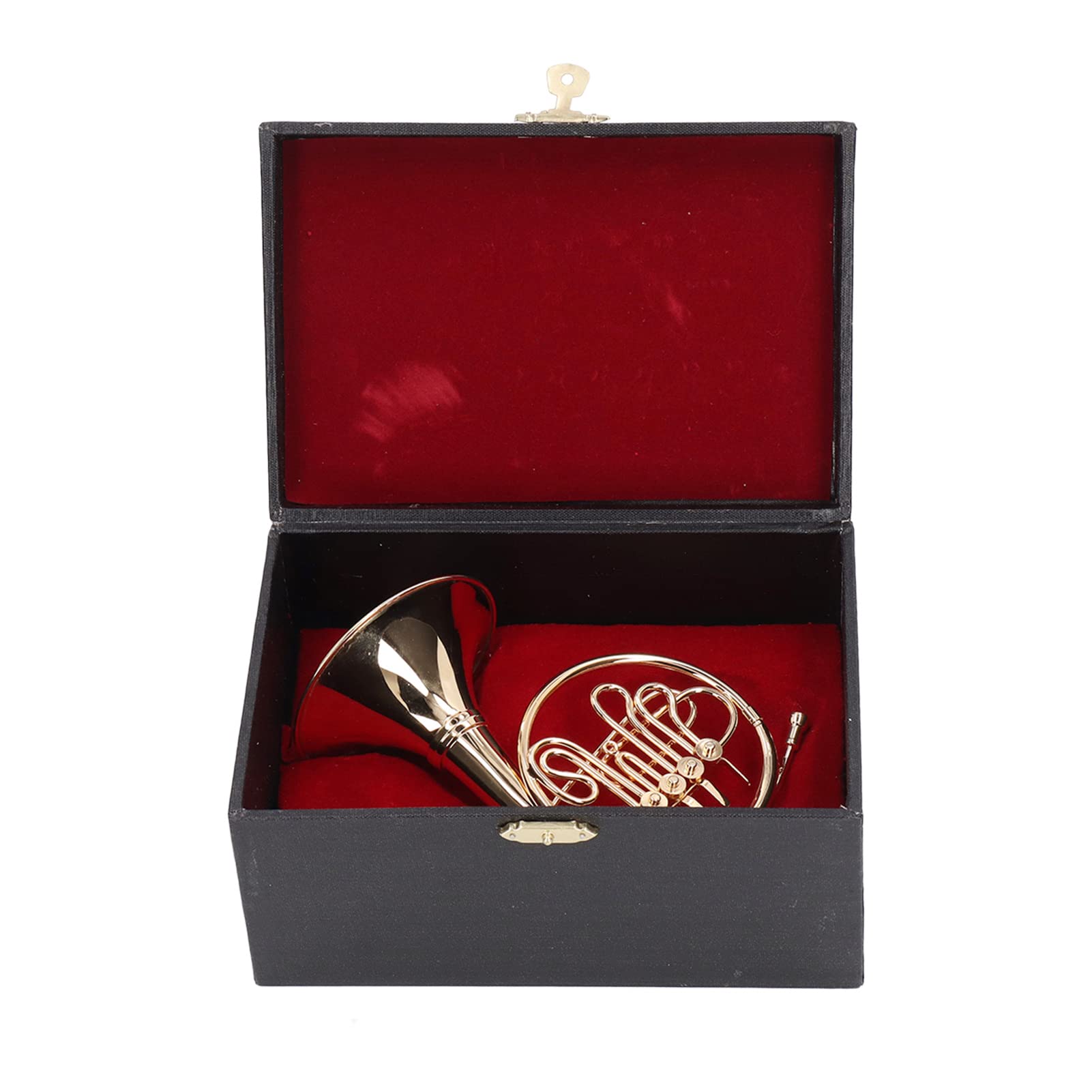 

Латунный миниатюрный валторн, реалистичная имитация, идеальный декоративный рог для дома или музыкальной комнаты