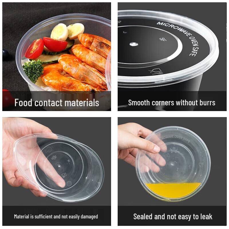 NHZHIW Disposable Round PP Takeaway Food Containers with Lids
