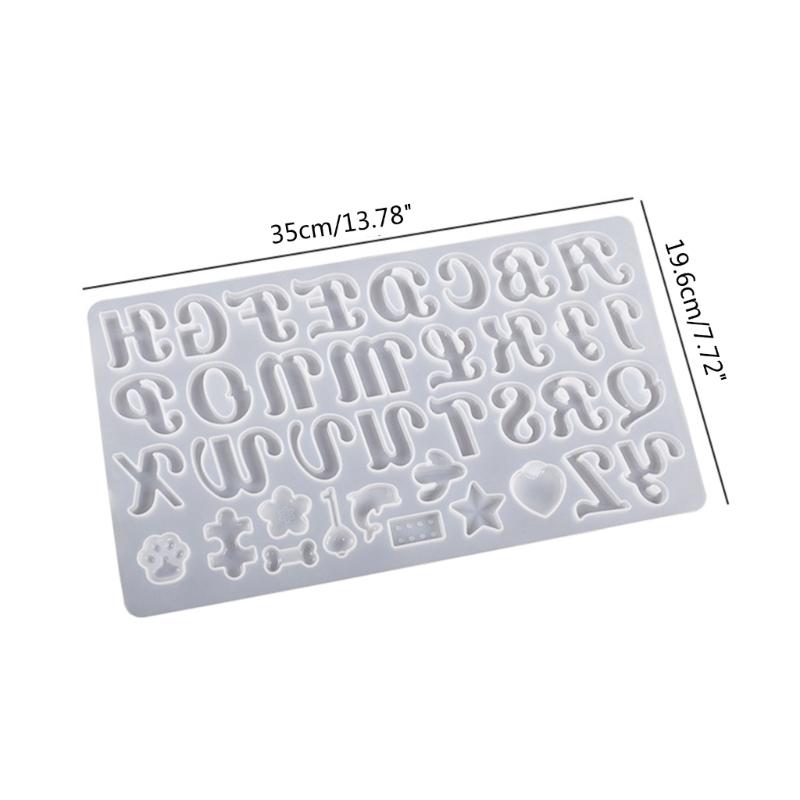 Silicone Alphabet Resin Molds Kit Letter Silicone Mold Epoxy Resin Casting Mold Keychain Making Set Keychain Supplies