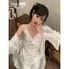 Lace sexy camisole shorts, satin set, pure and alluring style, with bra pads, ice silk slip dress, spring/summer new pajamas for women