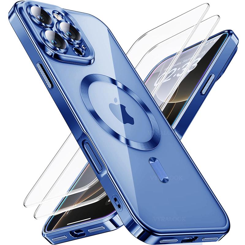 Beschichtung Weich Für Magsafe Handyhülle Für iPhone 17 16 15 14 13 12 11 Pro Max Plus Air Magnetisches Kabelloses Laden Transparente Hülle