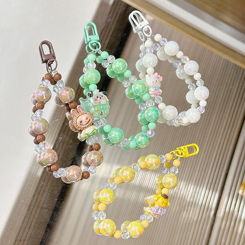 Kreative kleine Figur Kurze Perlen Handykette Tasche Auto Schlüsselanhänger Anhänger Ornament Geschenke