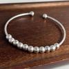 Xiaomi 100% Solid 925 Sterling Silver Retro Bracelet for Women Men Vintage Handmade Small Beads Simple Bracelet Birthday Gift