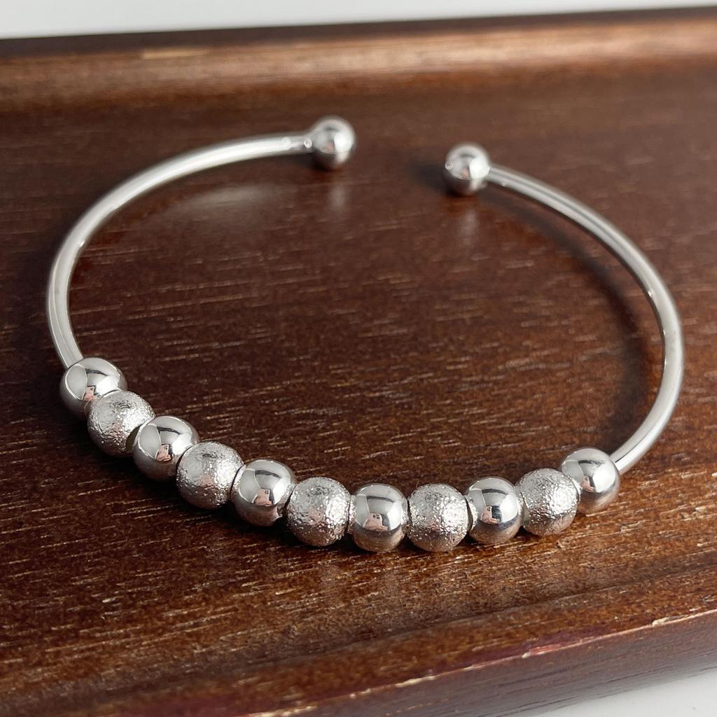 Xiaomi 100% Solid 925 Sterling Silver Retro Bracelet for Women Men Vintage Handmade Small Beads Simple Bracelet Birthday Gift