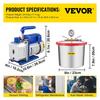 2 Gallon Vacuum Chamber Silicone Expoxy Degassing 4CFM 1/3HP Vacuum Pump