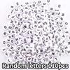 110/220/450Pcs Black On White Alphabet Beads Round Acrylic Letter Beads 7mm White Letter Beads Letters A-Z Beads for Jewellery Crafts(7mm Black-White)