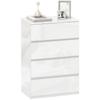 High Gloss Chest of Drawers, 4-Drawer Storage Cabinets, Modern Dresser for Bedroom, White