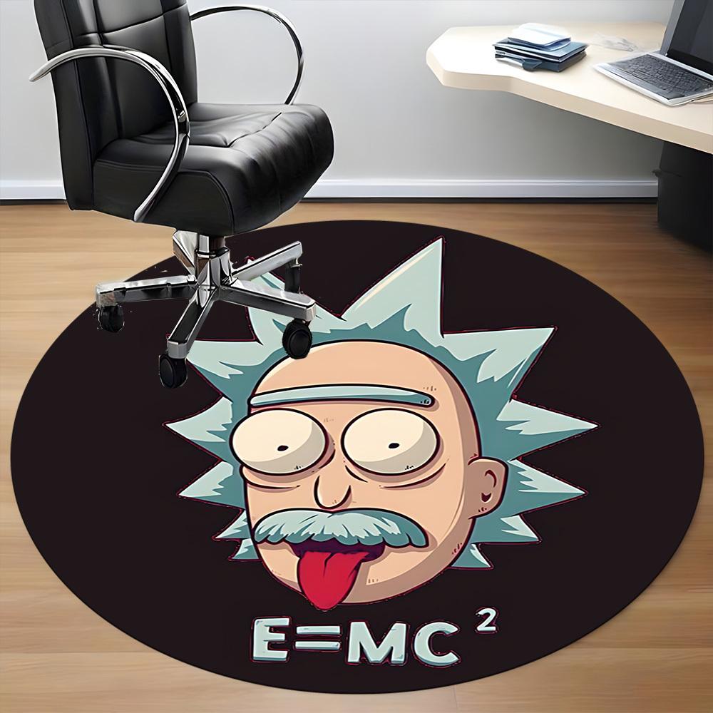1pz Tappeto Rotondo Rick and Morty per Ufficio, Sotto Sedie da Ufficio Camera da Letto Soggiorno Arredamento Casa, Decorazione Stanza, Disponibile in Varie Misure