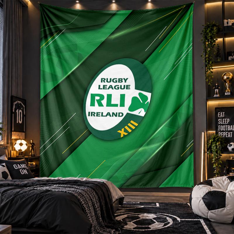 Wall Hanging Tapestry Ireland Rugby Print Cloth for Living Room Bedroom Home Decor